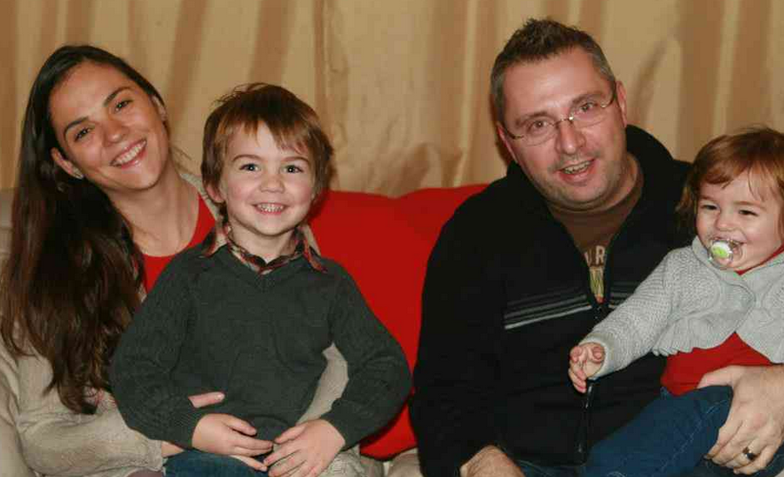 Posing with the family